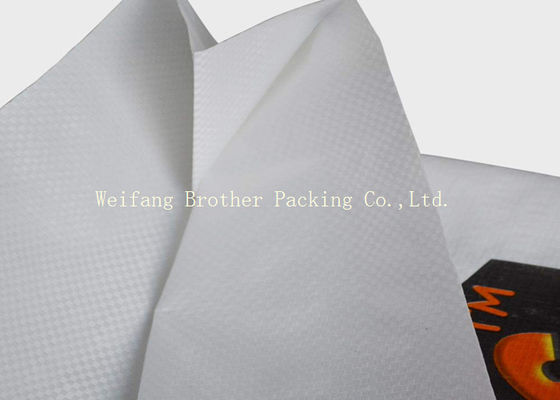 Sugar / Salt Pp Woven Fabric Bags , Bopp Laminated Recycled Woven Polypropylene Bags
