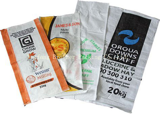 Waterproof Biodegradable PP Woven Laminated Bag Bopp Lamination Surface