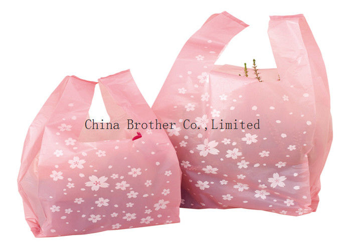 Grocery Store Custom Printed Plastic Shopping Bags Lightweight Multi Color