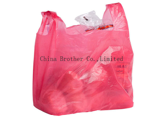 Colorful HDPE Handle T Shirt Plastic Bags , Grocery Store Plastic Bags  Vest Carrier