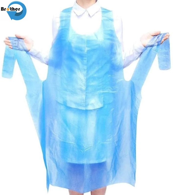 Wholesale Customized Food Grade Disposable Plastic Aprons HDPE/LDPE Apron for Kitchen or Bakery