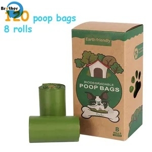 Eco Friendly High Quality Biodegradable Compostable Cornstarch Dog Poop Trash Waste Bag Custom Printed Dog Poop Bags