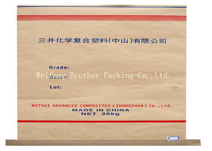 Brown Color 80GSM Kraft Paper Plastic Composite Bag As 50kg Cement Bag