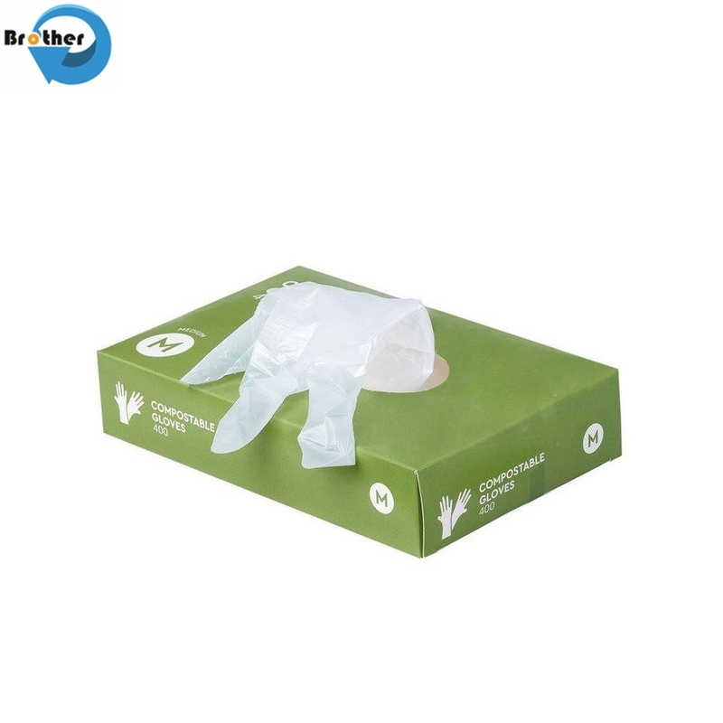 Disposable Biodegradable Compostable Plastic Gloves Customized Color for Kitchen