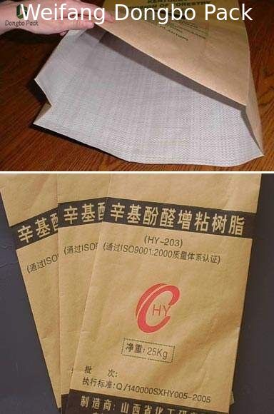 Kraft Paper Plastic Composite Bag For Sodium Humate , Drugs And Feed Additives Packaging