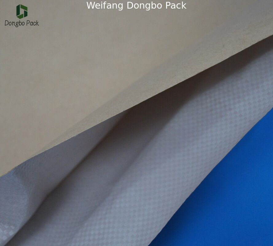 Kraft Paper Plastic Polypropylene Woven Composite Cement Bags 25kg / 50kg Various Colors