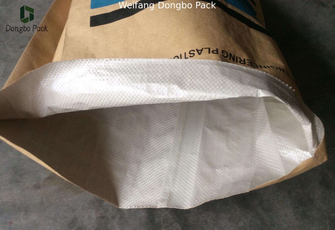 Multi Wall Woven Plastic Cement Kraft Paper Valve Bag 10 Colors Printing