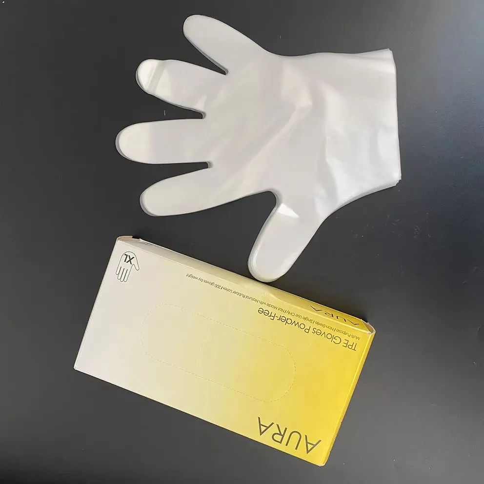Disposable HDPE Gloves Thickened Plastic PE Film Durable Protective Extractor Crayfish Catering Hand Sleeve Transparent