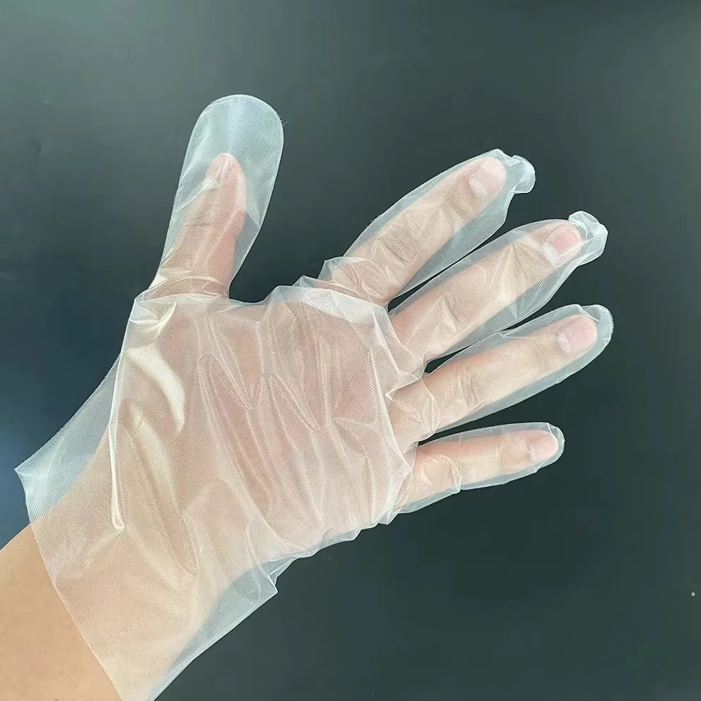 Disposable HDPE Gloves Thickened Plastic PE Film Durable Protective Extractor Crayfish Catering Hand Sleeve Transparent