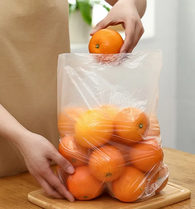 Clear Plastic Produce Bags on Roll Food Grade Storage for Bread Vegetables Fruits Meat and Cakes Packaging