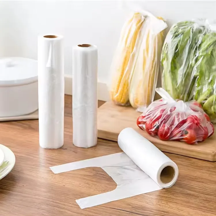 Food-Grade Roll Bags Clear Plastic Bags for Fresh Fruits, Vegetables, and Multi-Use Food Storage