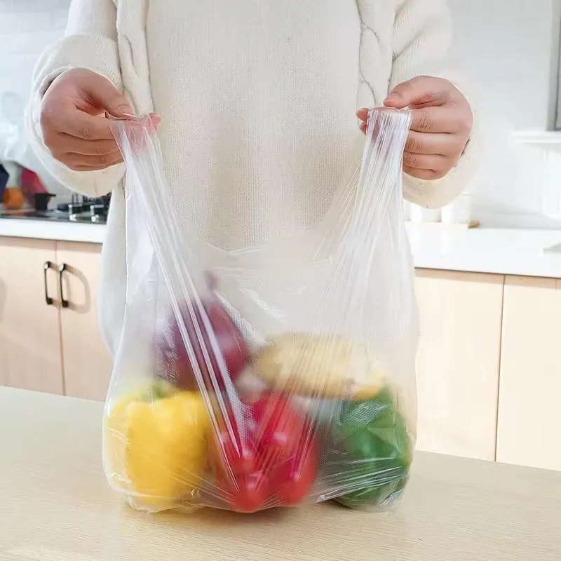Food-Grade Roll Bags Clear Plastic Bags for Fresh Fruits, Vegetables, and Multi-Use Food Storage