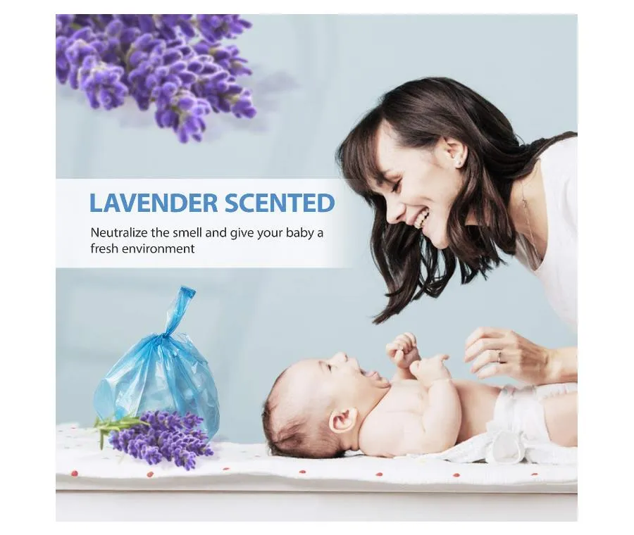Wholesale Custom Eco Friendly Plastic PE Nappy Bags Nappy Sacks Disposable Baby Portable Mini Waterproof Baby Nappy Diaper Bag