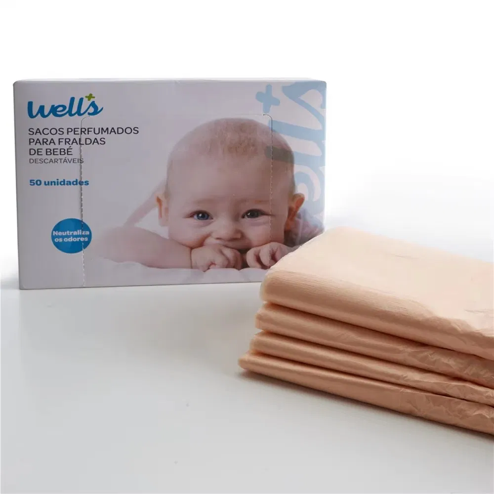 Wholesale Custom Eco Friendly Plastic PE Nappy Bags Nappy Sacks Disposable Baby Portable Mini Waterproof Baby Nappy Diaper Bag