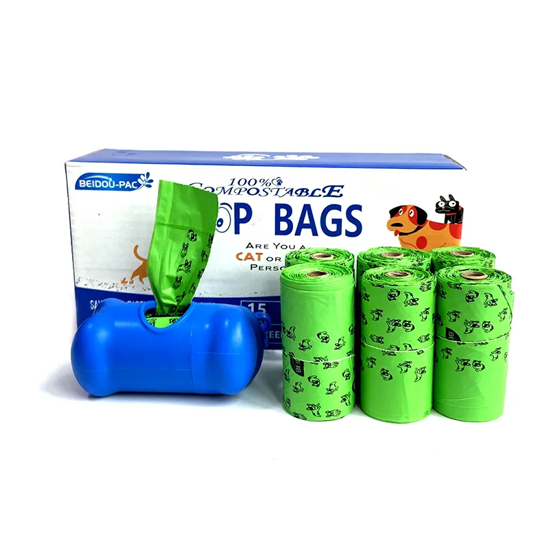 Professional Manufacturer Doggy Poop Waste Disposal Bags Compostable Plastic Dispenser Waste Poop Bag